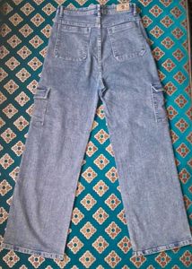 Blue Cargo High Waisted Jeans
