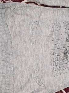 Grey Fashion Print knit top