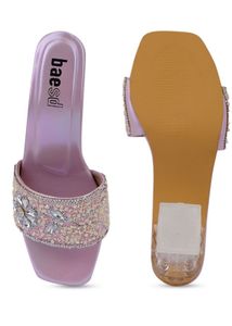BASED Women Embellished Party Block Sandals