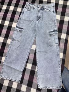 Light Wash Cargo Jeans