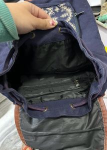 Navy Blue Cloth Bagpack