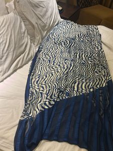 Elegant Blue Saree With Blouse And sare