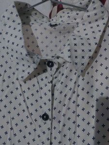 Women White &amp; Navy Blue Regular Fit Knitted Polka