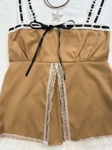Tan Lace Trim Cami