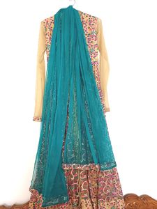 Full Embroidered Anarkali Kurta With Front Slit
