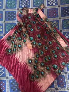 Peocock Printed Kite Shaped Top
