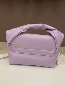 Lilac Puffy Top Handle Bag