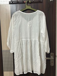 White Embroidered Tunic Top