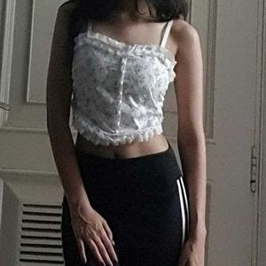 Floral Ruffle Corset Top