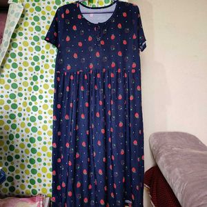 Strawberry Print Midi Dress