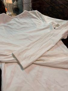 Deep Square Neck White Top