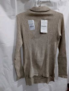 Beige Turtleneck Sweater