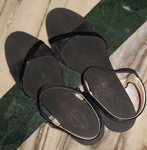 Black Shiny Sandal