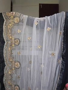 🌸 Black &amp; Beige Ethnic Skirt and Kurti Set – Eleg