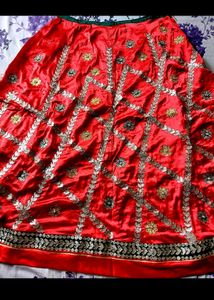 Rajputi Satin  Poshak In Red Colour