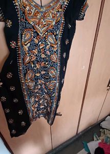 Embroidered Black Kurta