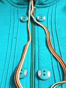 Stylish Teal Fur Hooded Jacket