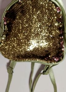 shimmery Bag and Black Crop top Combo