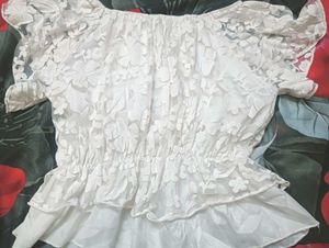 White Floral Barbie Look Top