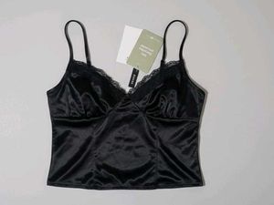 h&m Black Lace Trim Cami Top