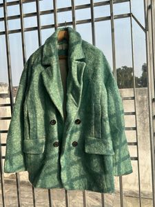 Ice Blue Textured Wool Blend Coat ❤️‍🔥❄️