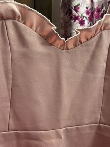 Pink Ruffle Trim Mini Dress