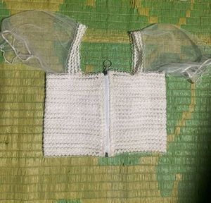 A White Crop Top