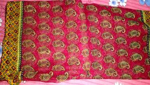 Red Paisley Dress Material