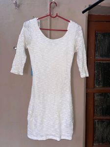 White Body Hugging Dress