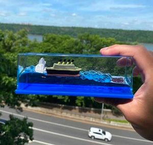 Sailing Titanic Ship And Ice Berg Display Ornament