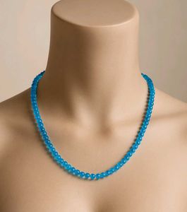 Blue Diamond Beaded Necklace With Freebie