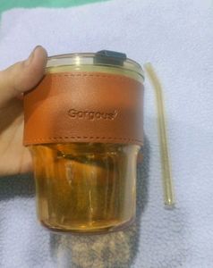 💥New Glass Tumbler Mug with Lid &amp; Staw💥