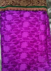 Elegant Purple and creamSaree.