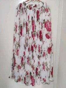 Floral Pleated Skirt