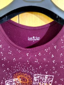 Purple Graphic Print Tee