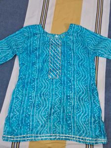 Stylish Blue Printed Kurti