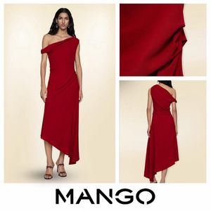 Mango Red Asymmetric Dress