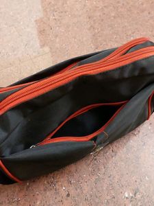 Office Sling BAG Men &amp; Women- Black And Red Polyester