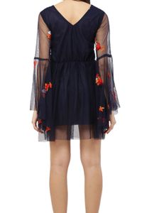 Floral Embroidered Tulle Mini Dress