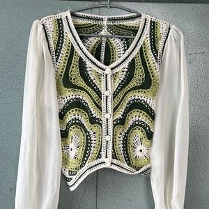 CROCHETED GREEN TOP/OUTER