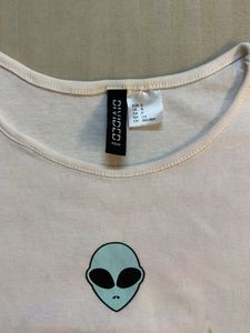 Alien Graphic Crop Top
