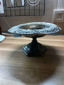 vintage pedestal serving dish