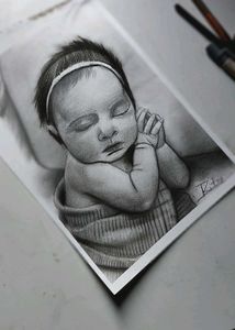 baby potrait sketch draw