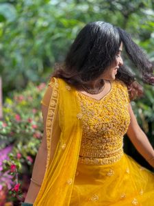 Elegant Yellow Ethnic Gown Medium size
