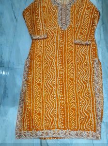 Mustard Bandhani Salwar Suit