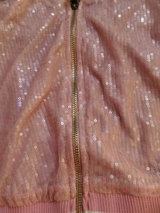 Pink Sequin Zip-Up Jacket