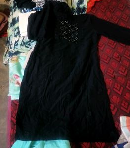 Nee Lenth Black Kurta