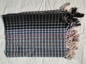 Black Checkered Cotton Towel