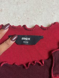 Patchwork Ruffle Trim Top