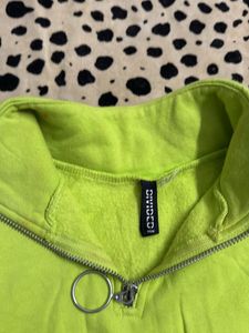 H&amp;M divided neon green cropped sweatshirt